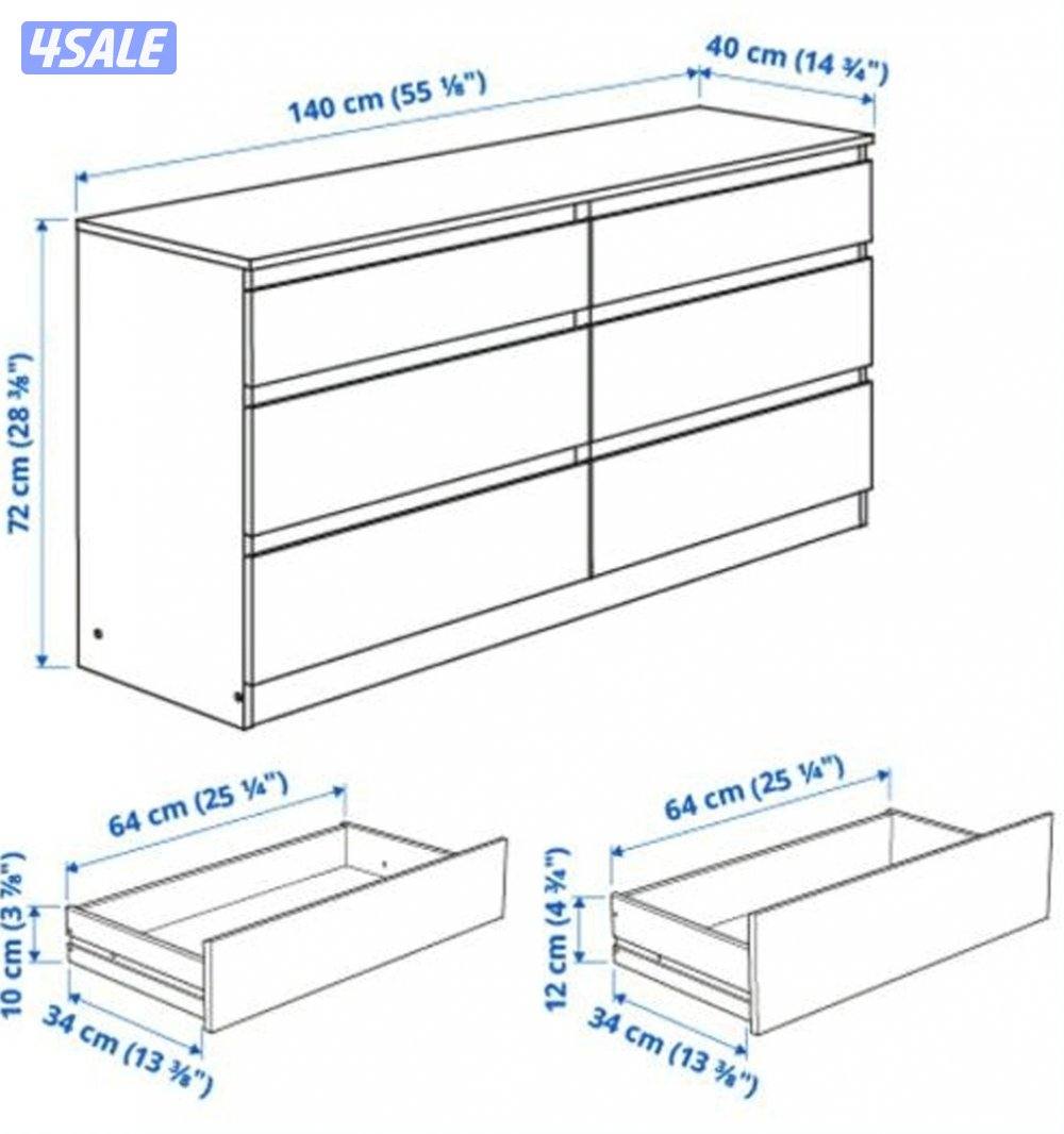 WARDROBE 6 drawers cabinet. 160x68x78cm PRICE: 25KD for pick up2