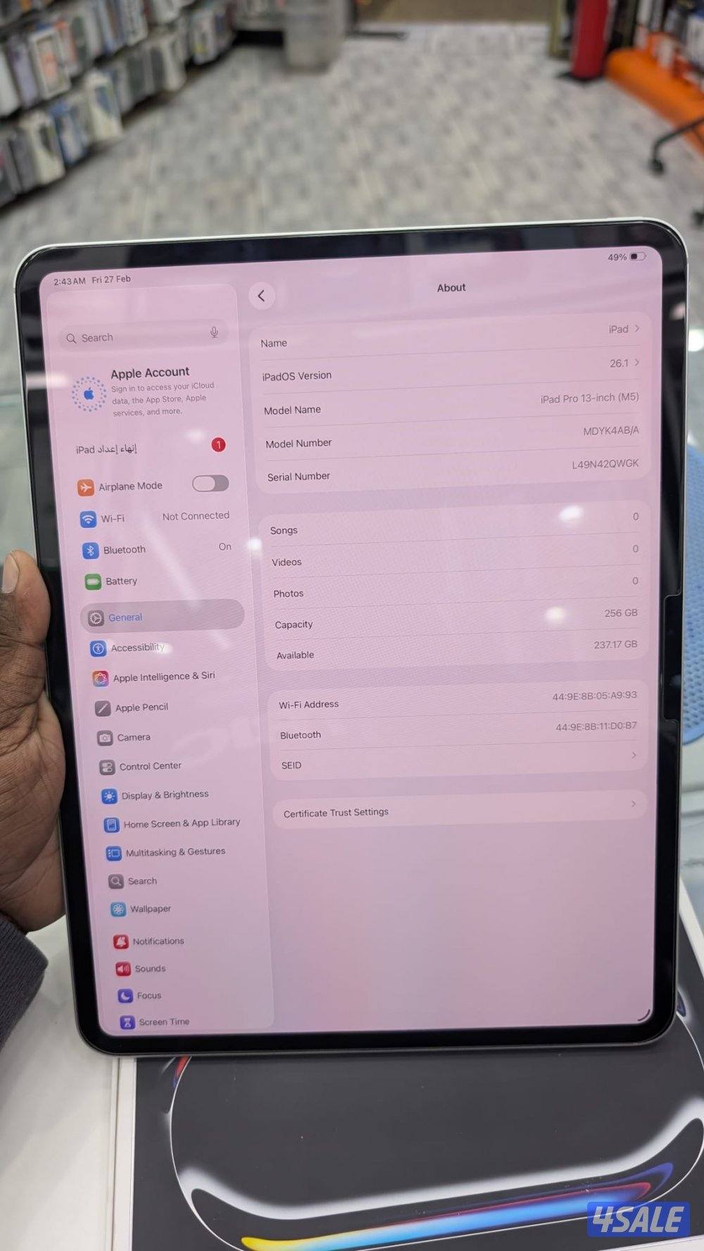 Ipad pro m5 256 gb wifi 13 inch5