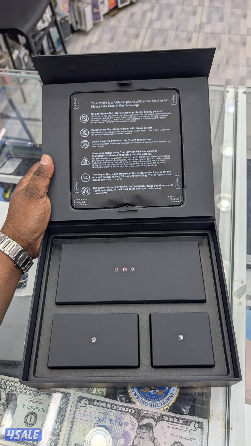 Honor magic v3 black used 512 gb with box and all8