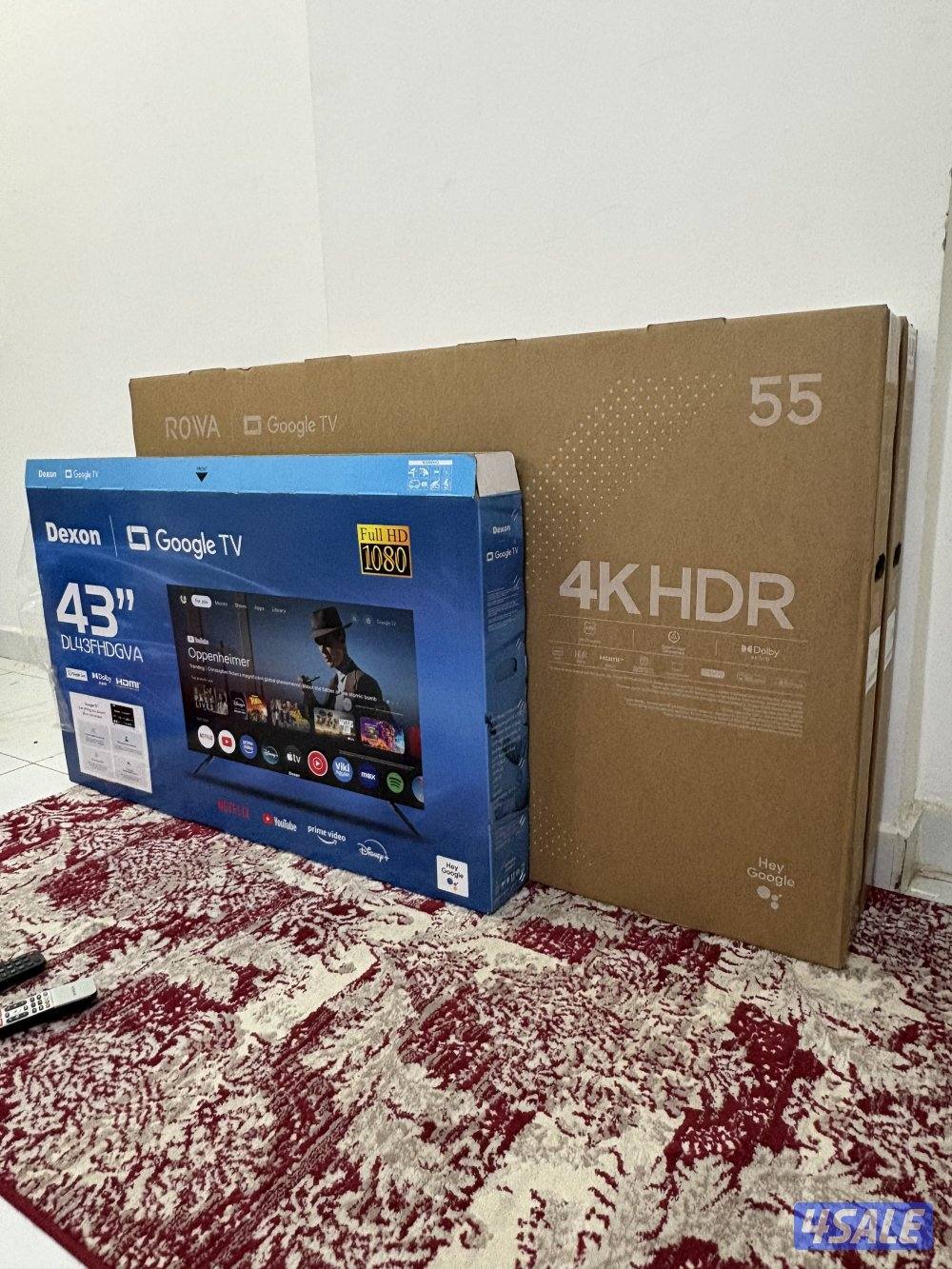 للبيع تلفزيونات 55 و 43 بوصه سمارت 4k اعلي فئة توصيل 24 ساعة2