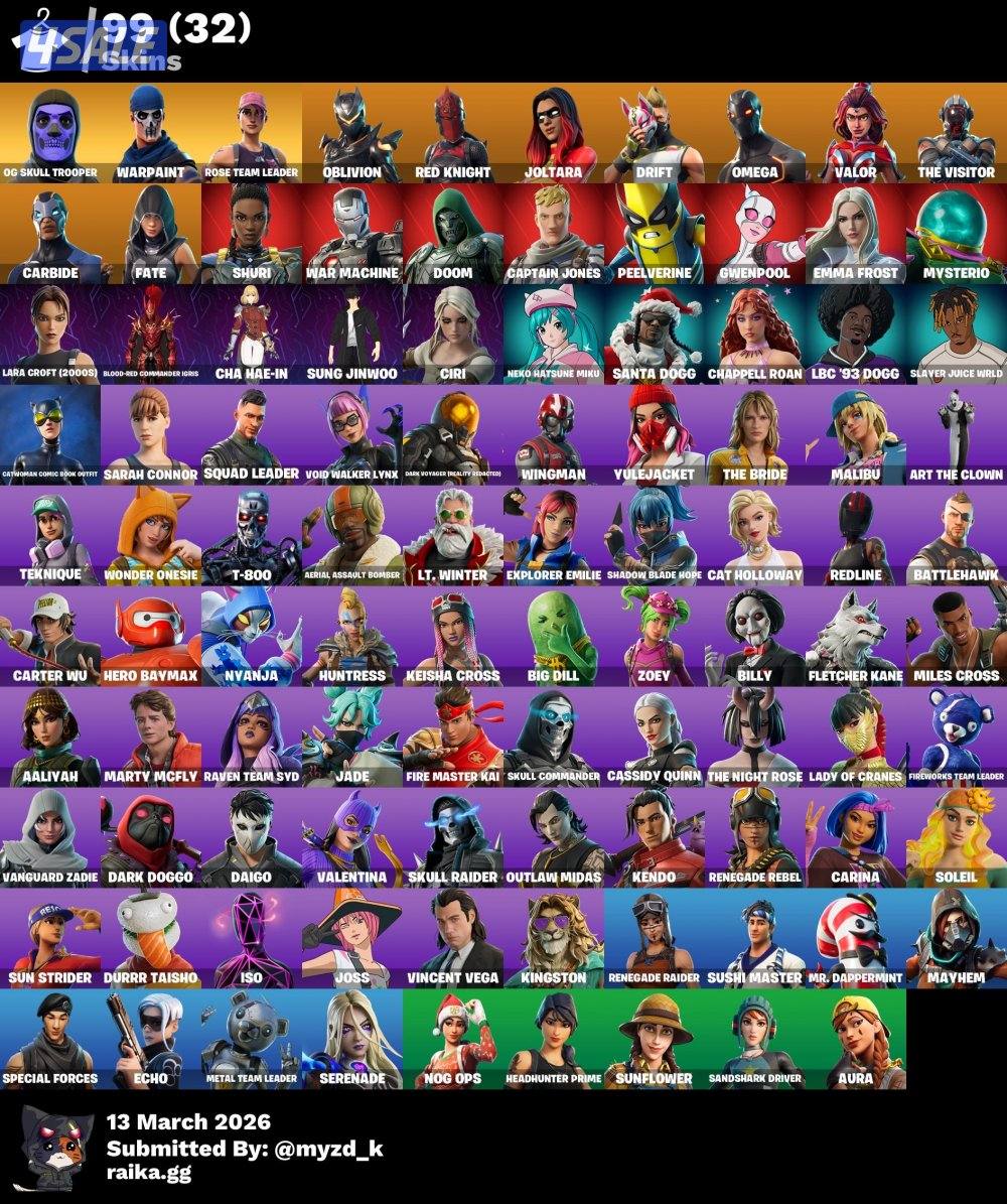 حساب فورت نايت سكلتون نادر 🔥 + طور الزومبي فلوس مجانيه كل يوم4