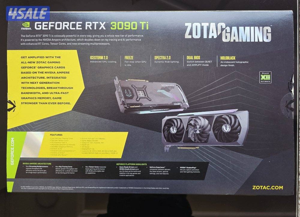 ZOTAC NVIDIA RTX3090 TI 24GB GDDRX6 HolowBlack New For Sale1
