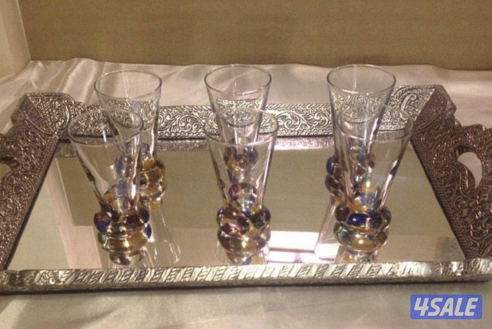 صواني نحاس للضيافه شغل يدوي وخشب وإكرليك وصينية فضة1