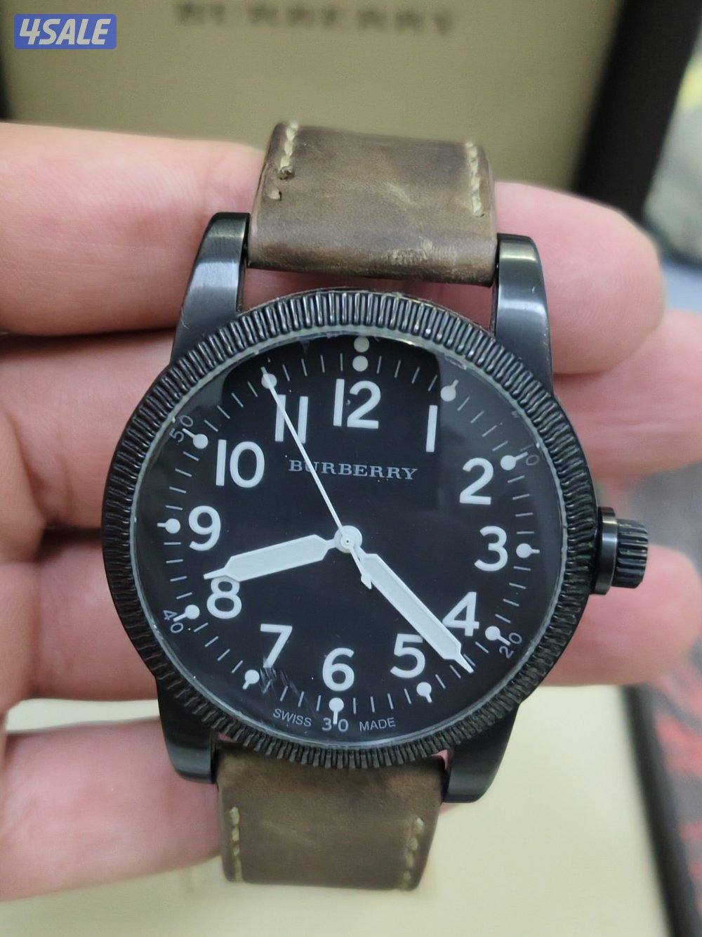 Burberry BU7806
Burberry Military Black Dial luminous HandsTan Leather7