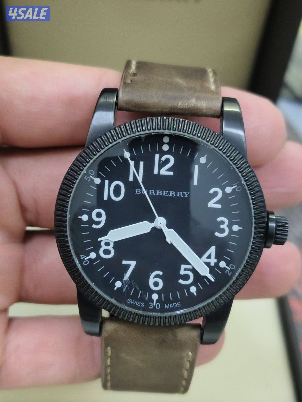 Burberry BU7806
Burberry Military Black Dial luminous HandsTan Leather8