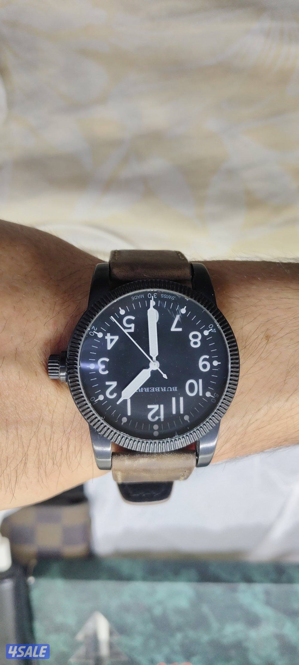 Burberry BU7806
Burberry Military Black Dial luminous HandsTan Leather11