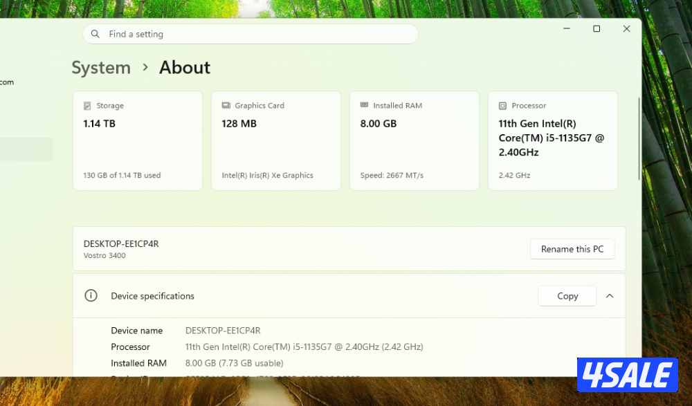 laptop dell Vostro 3400 i5 11th-gen1