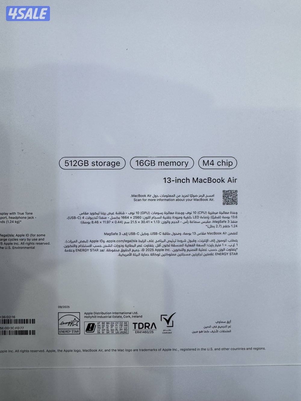 MACBOOK AIR M4 16GB RAM 512GB1