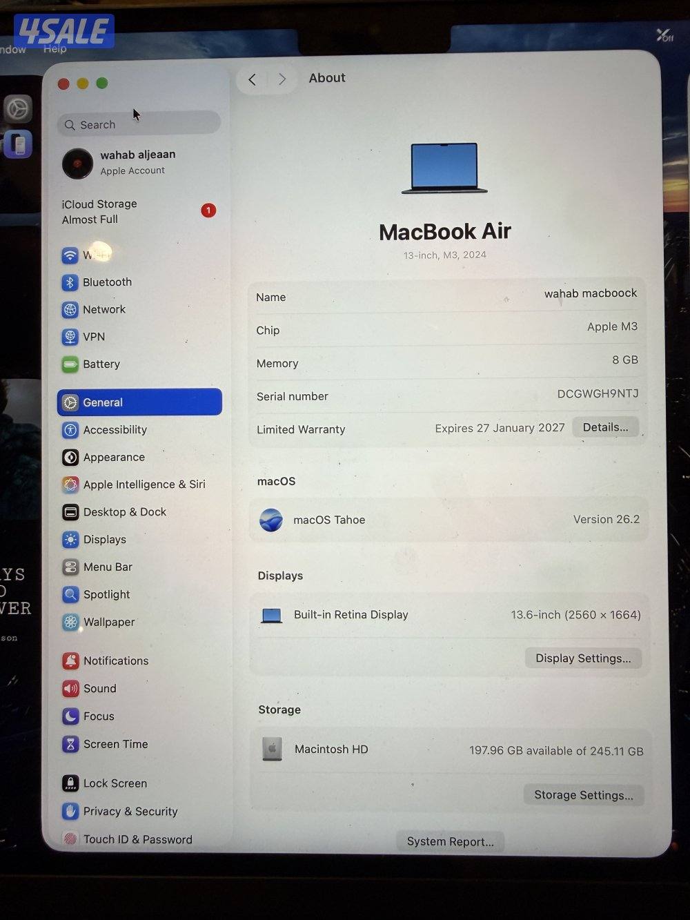 ماك بوك اير m3 كلحي نظيف2