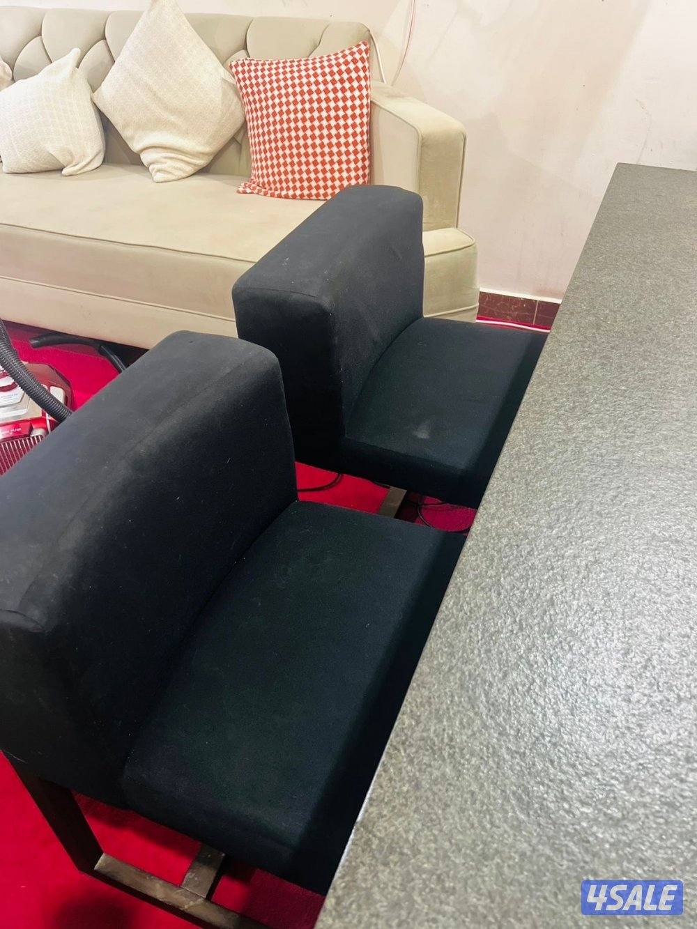 Dining table marble with 6 chair with cloth and 4 table mate2