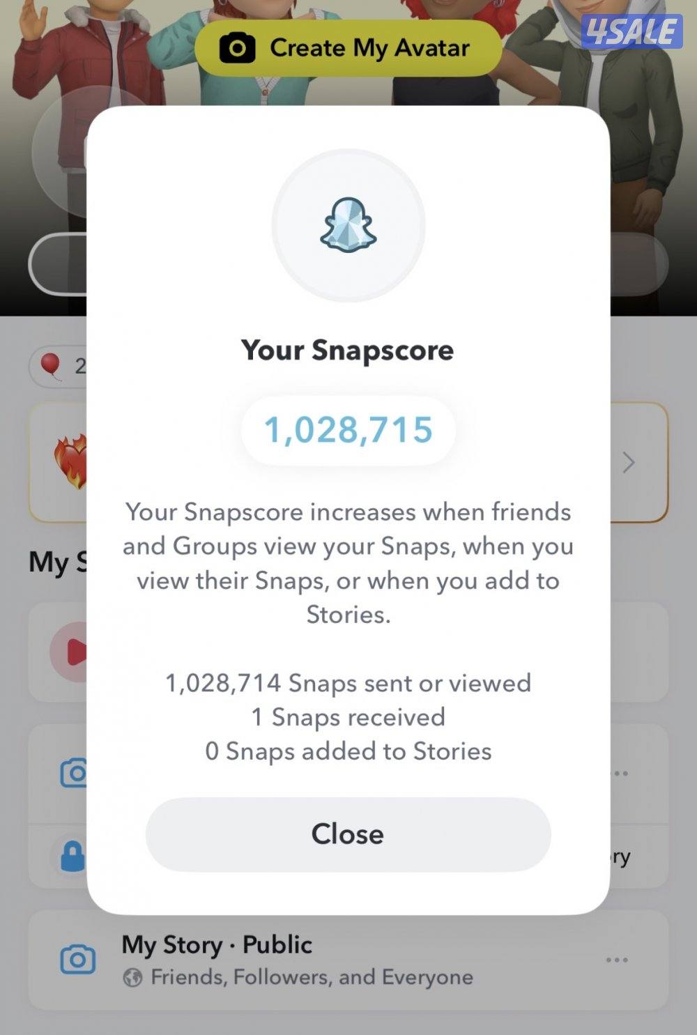 سناب شات ، سكور مليون0