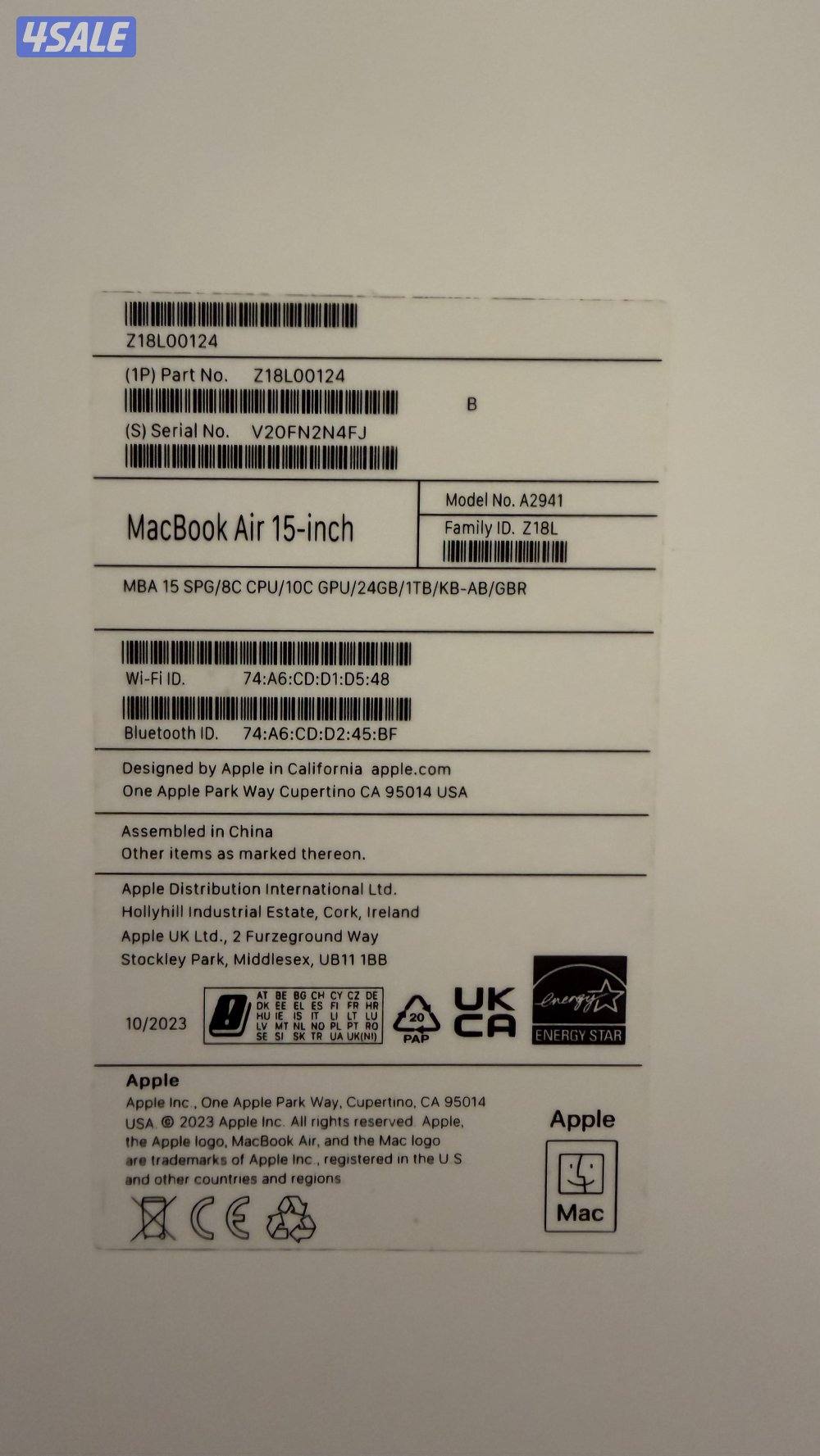 MacBook Air 15-inch M2 – 24GB RAM / 1TB SSD3