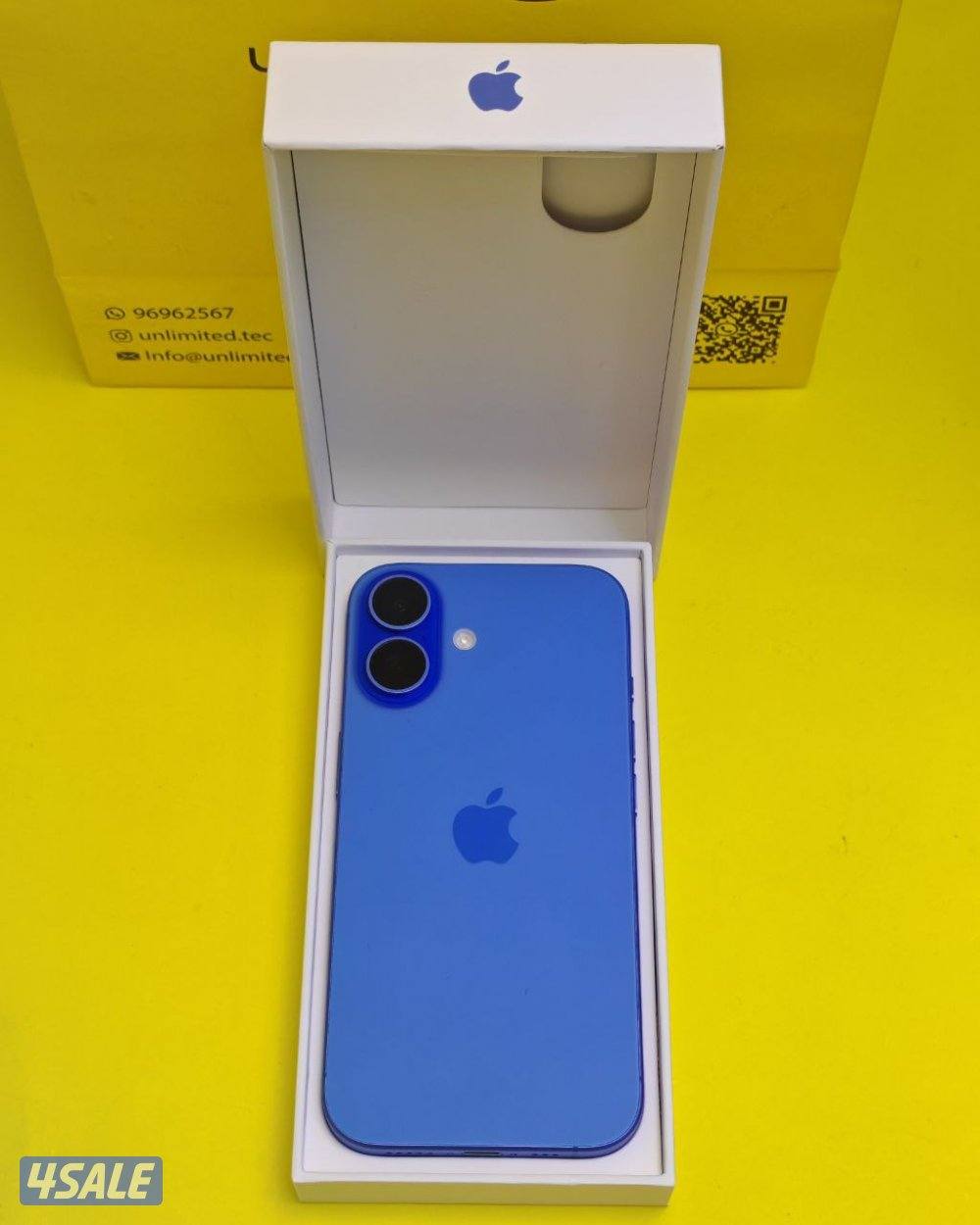 ايفون 16 – 128 جيجا أزرق الترامارين نسبة البطارية 100% مستعمل كالجديد1