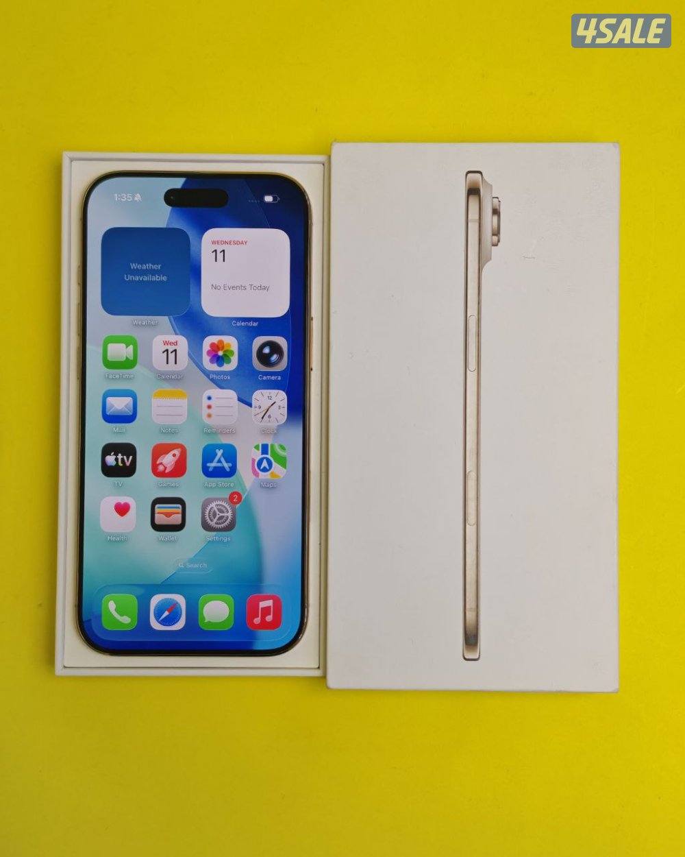 ايفون 17 اير – 512 جيجا – ذهبي فاتح نسبة البطارية 100% مستعمل كالجديد2