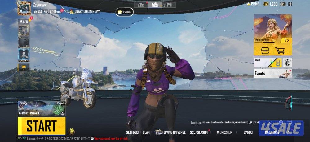 حساب ببجي للبيع0