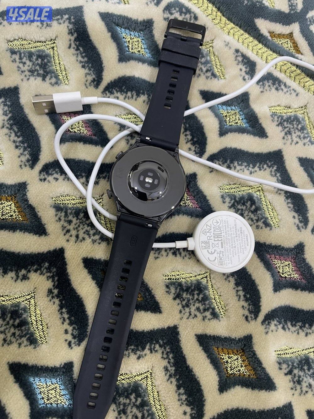 ساعة هواوي برو 2 نظيفة وشغالة تمام مقاس 46 مع واير الشحن الاصلي4