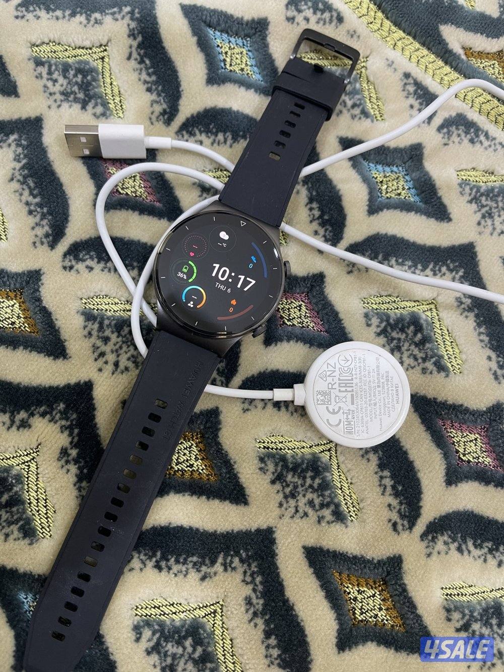 ساعة هواوي برو 2 نظيفة وشغالة تمام مقاس 46 مع واير الشحن الاصلي5