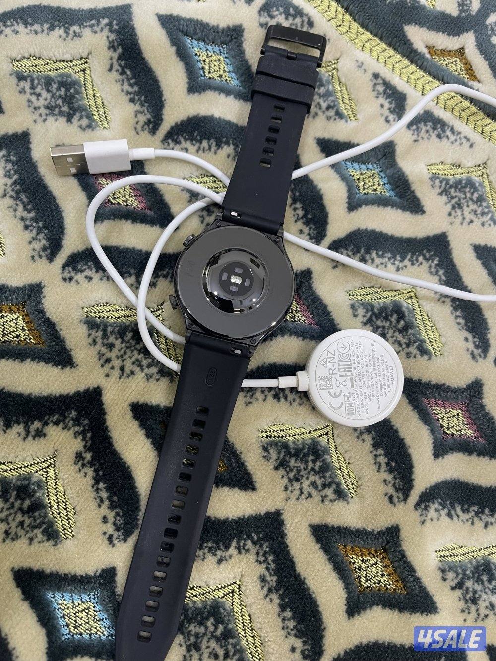 ساعة هواوي برو 2 نظيفة وشغالة تمام مقاس 46 مع واير الشحن الاصلي6