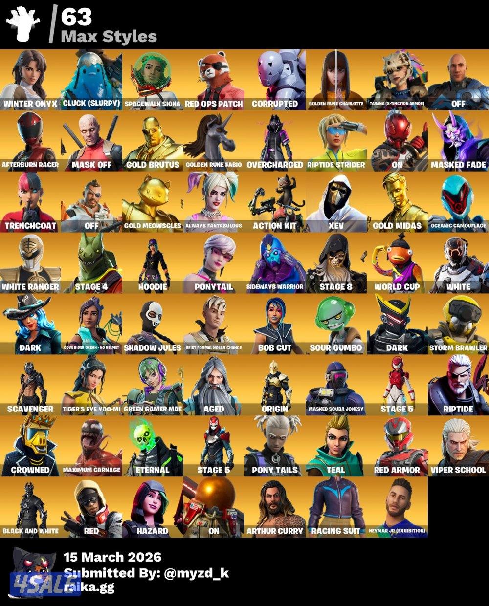 حساب فورت نايت فخم فيه افضل ٦ نوادر بل لعبة 🔥🔥🔥9