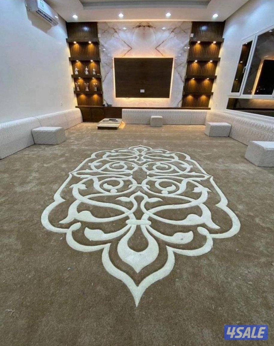 سجاد تركي للبيع + حفر يدوي نقشات حسب الطلب+ تفصال مساند ظهر0