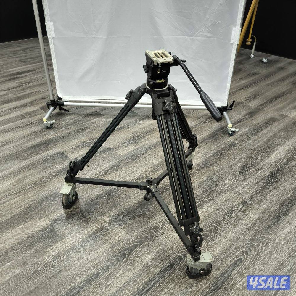 Professional Video Tripod with Dolly Wheels – ترايبود تصوير احترافي بع0