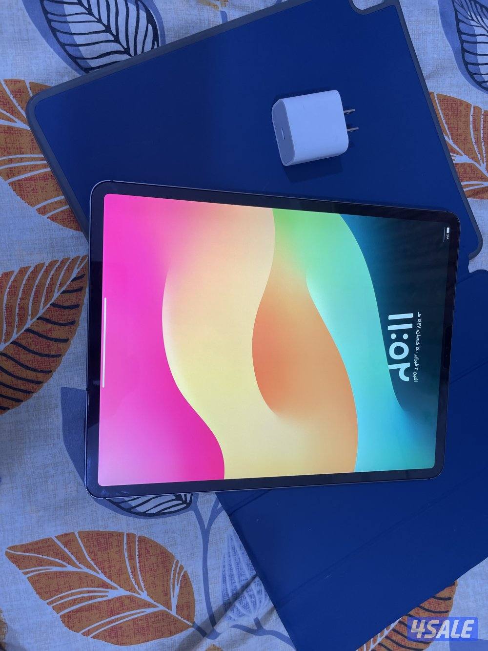 ايباد ابل برو 12.9 انش 256 قيقا خط شريحة شغال زين مع كفر وشحن والواير1