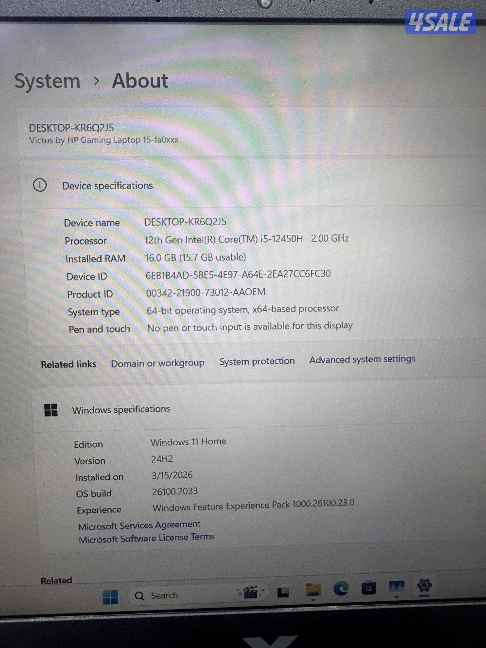 Hp victua i5 12Th Generation Ram 16Gb ssd 512Gb RTX 30502