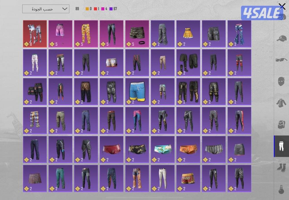 للبيع على السوم ببجي عالمية 302 ميثك و77 سلاح7