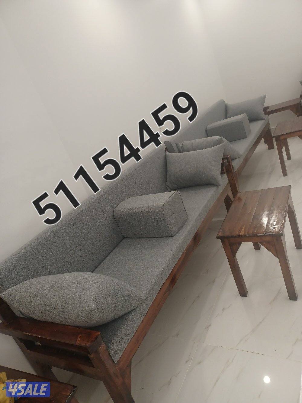 كراسي حدائق خشب وحديد وحديد ملبس خشب مع الطاوله والفرش الجاهز والتفصيل1