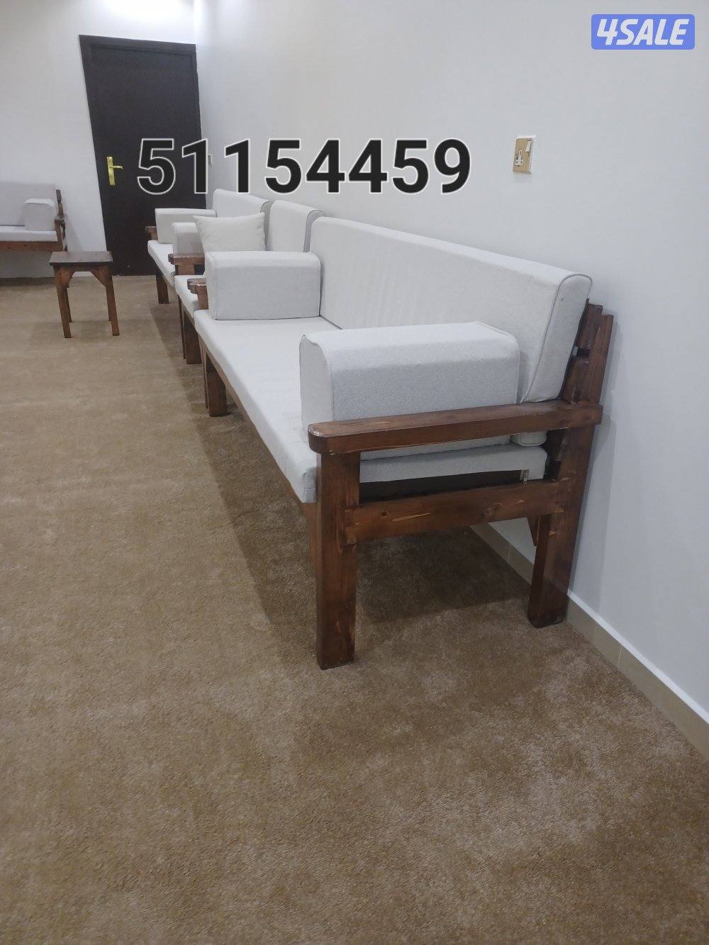 كراسي حدائق خشب وحديد وحديد ملبس خشب مع الطاوله والفرش الجاهز والتفصيل6