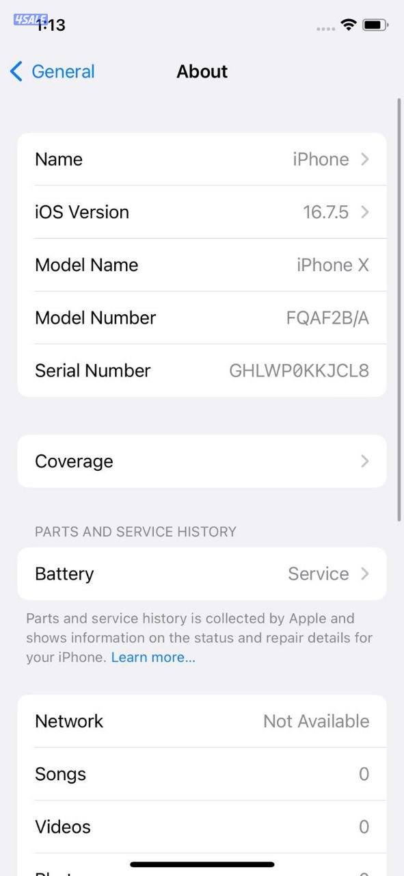 ايفون إكس – 256 جيجا – رمادي – نسبة البطارية 84% – مستعمل كالجديد8