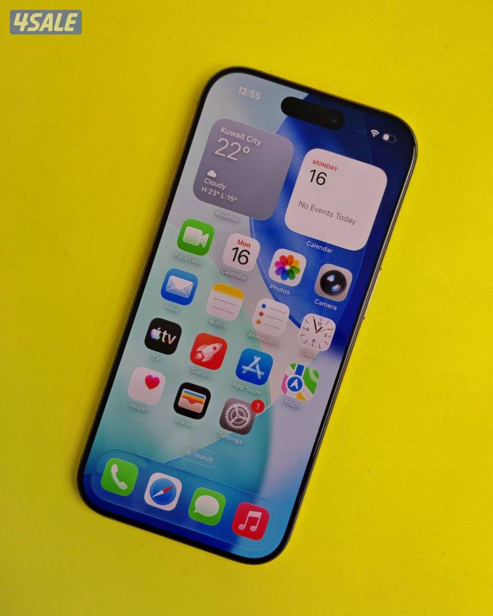 ايفون 16 برو – 512 جيجا – تيتانيوم طبيعي – نسبة البطارية 95% – مستعمل1