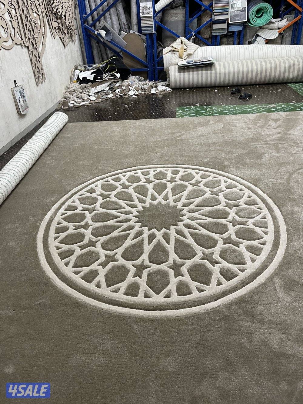 تركيب زل تركي مشجر وساده مع نقشات حفر يدوي حسب الطلب2