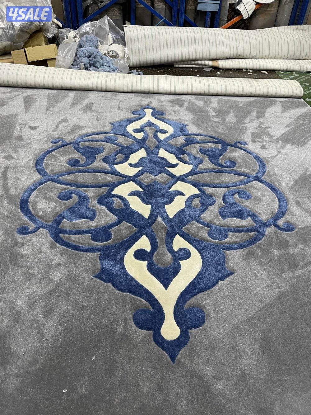 تركيب زل تركي مشجر وساده مع نقشات حفر يدوي حسب الطلب6