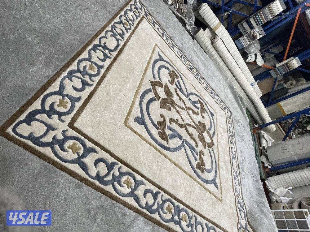 تركيب زل تركي مشجر وساده مع نقشات حفر يدوي حسب الطلب7