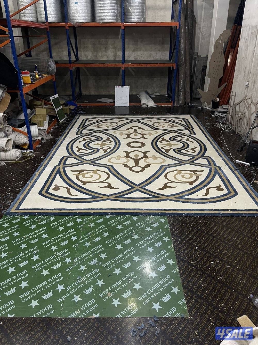 تركيب زل تركي مشجر وساده مع نقشات حفر يدوي حسب الطلب9