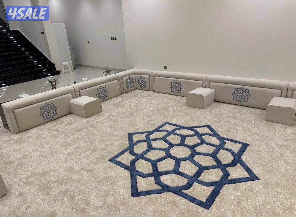 تركيب زل تركي مشجر وساده مع نقشات حفر يدوي حسب الطلب13