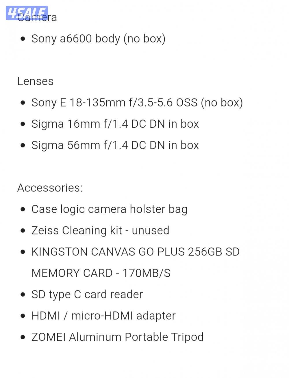 Sony a6600 camera with lenses accessories12