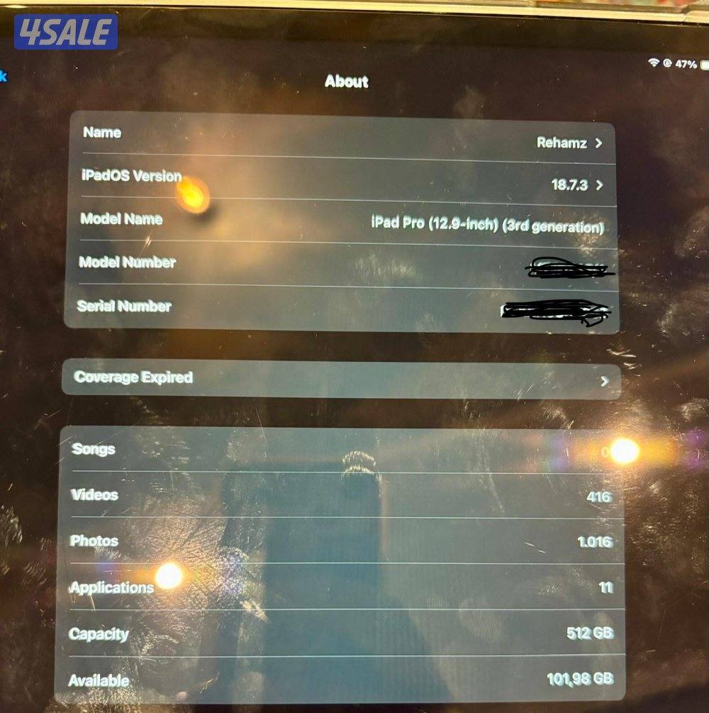 Ipad Pro 3rd Gen 512 GB neat and Clean.. protection cover …1