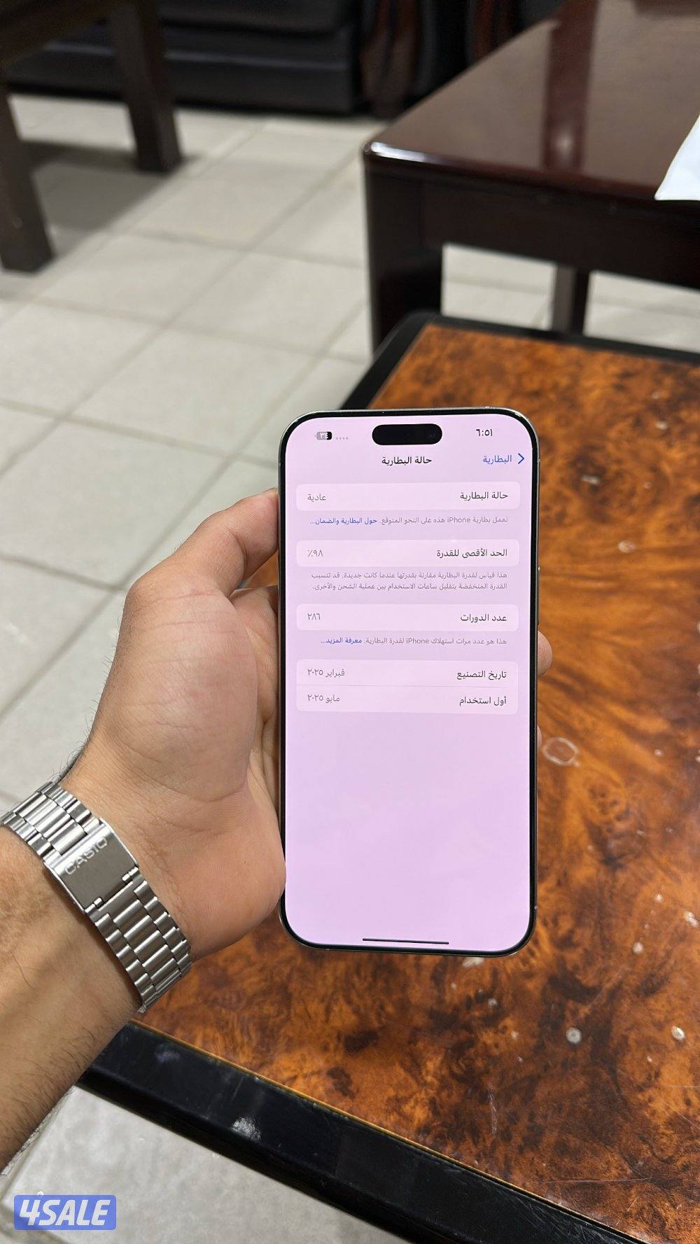 ايفون استعمال خفيف بطاريه 98%2