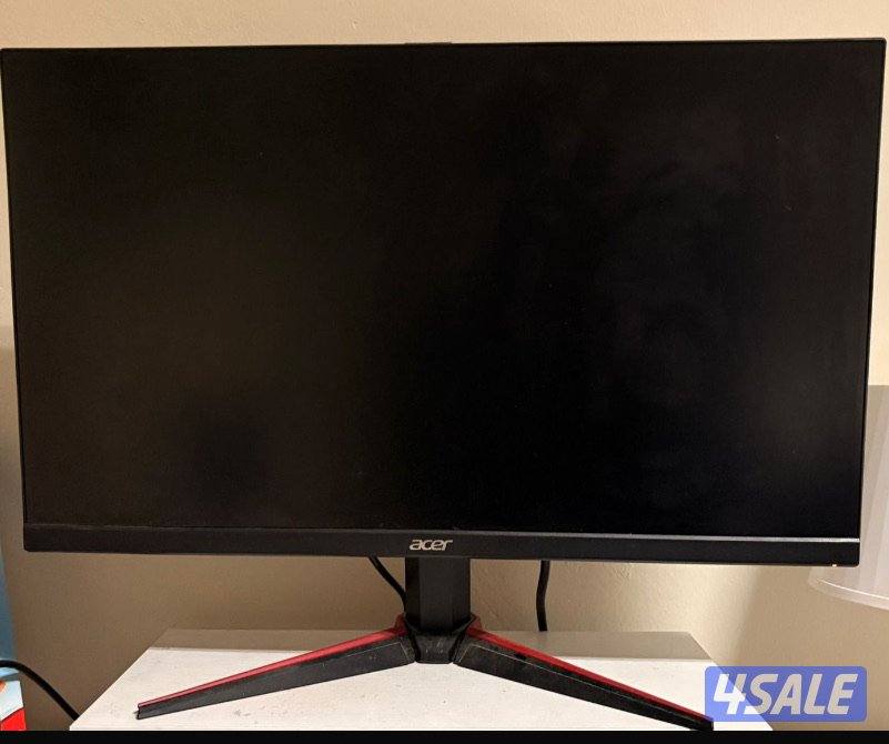 شاشة قيمنق من acer سليم ١٠٠ ٪؜ مع الكرتون ٢٤ بوصه الهيرتز٧٥3