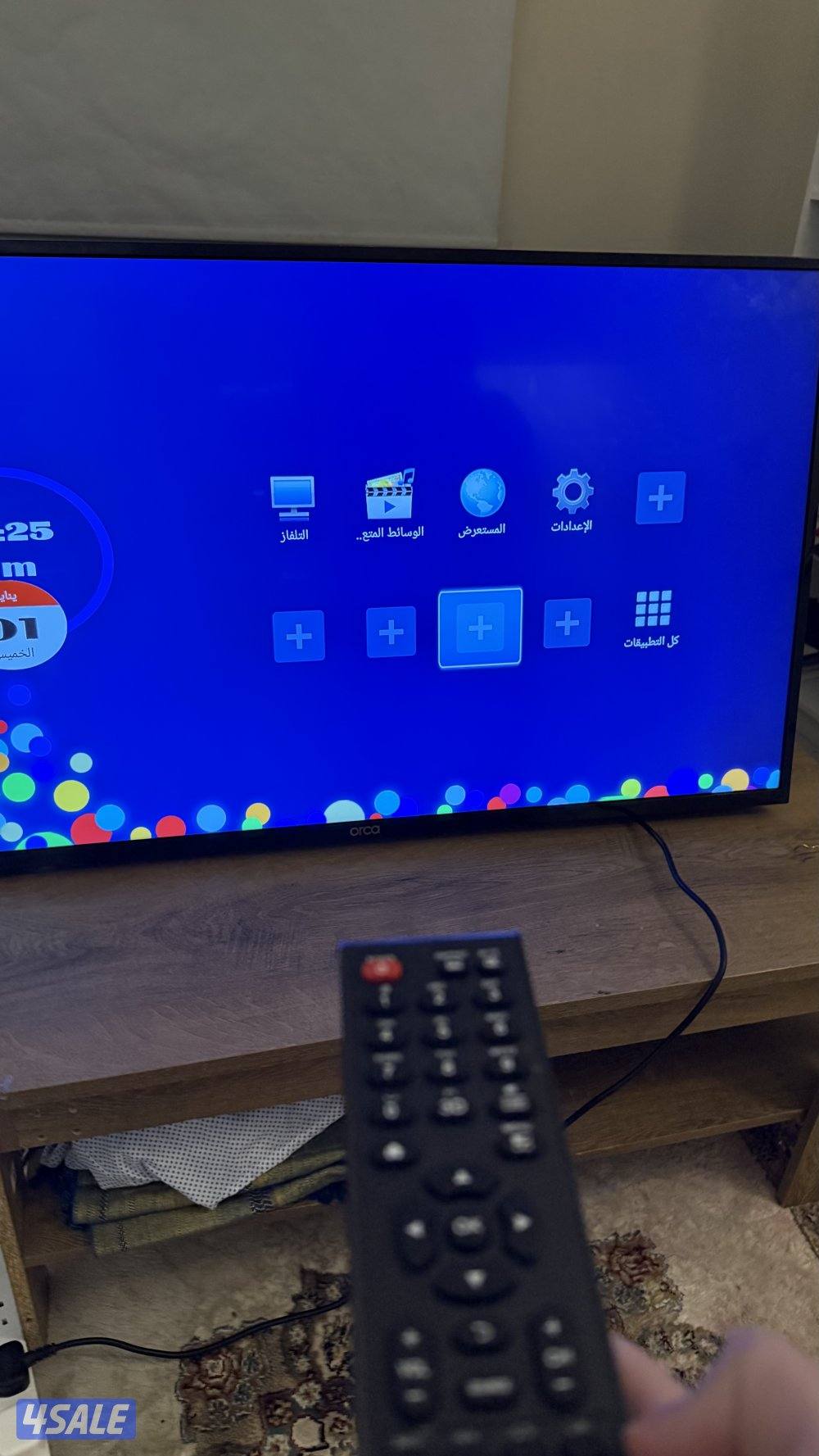 تلفزيون الحجم ٤٩ بوصه شغال و استعماله نظيف orca smart let tvمعاه ريموت2