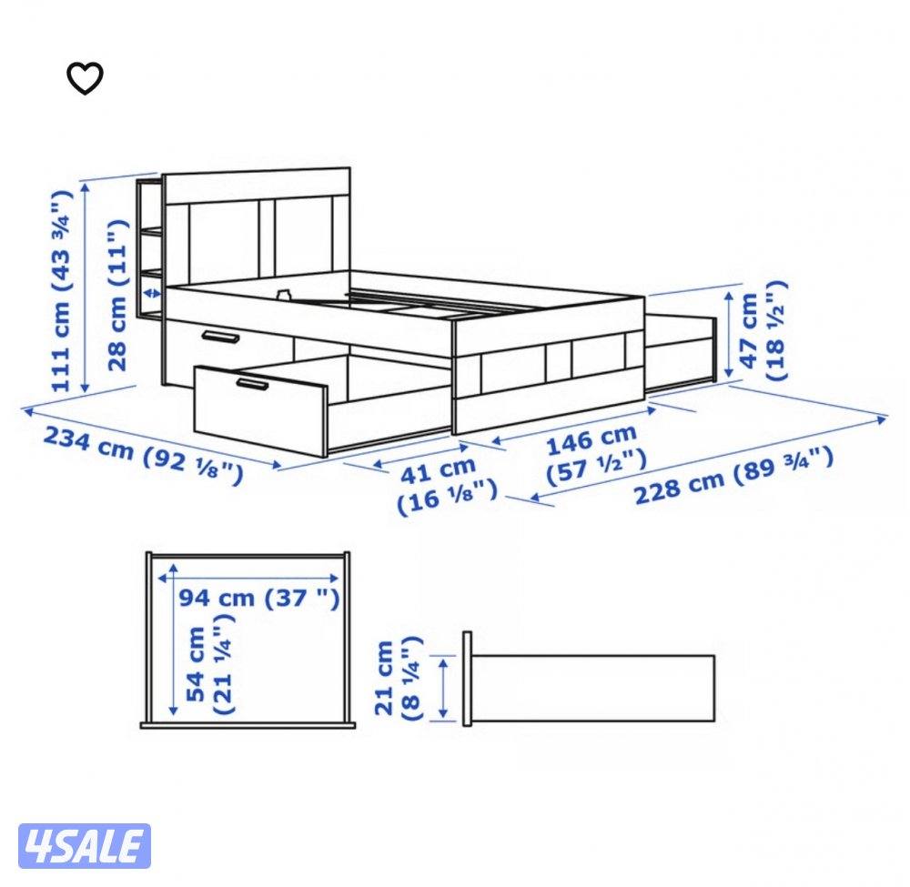 للبيع سرير مع تخزين1