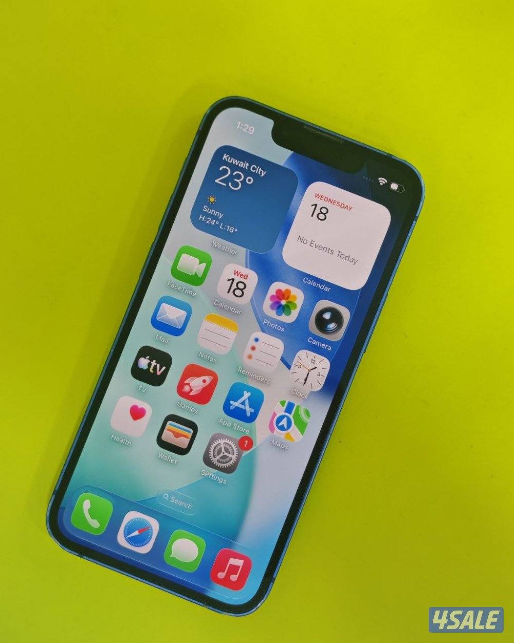 ايفون 13 ميني – 128 جيجا – أزرق – نسبة البطارية 74% – مستعمل نظيف0