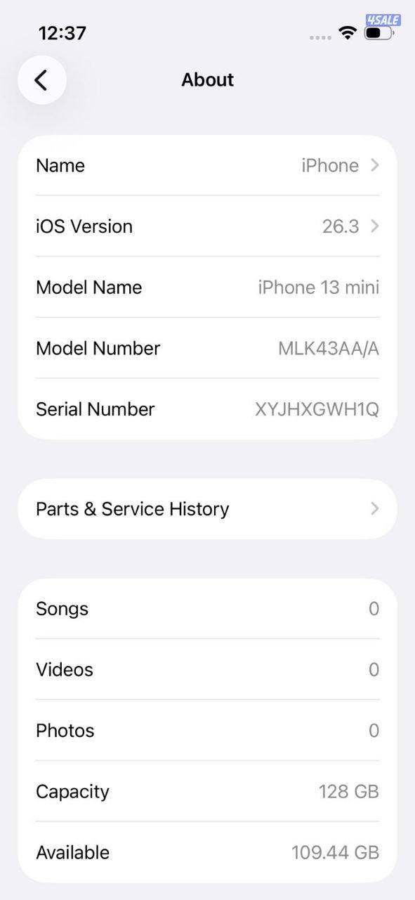 ايفون 13 ميني – 128 جيجا – أزرق – نسبة البطارية 74% – مستعمل نظيف9