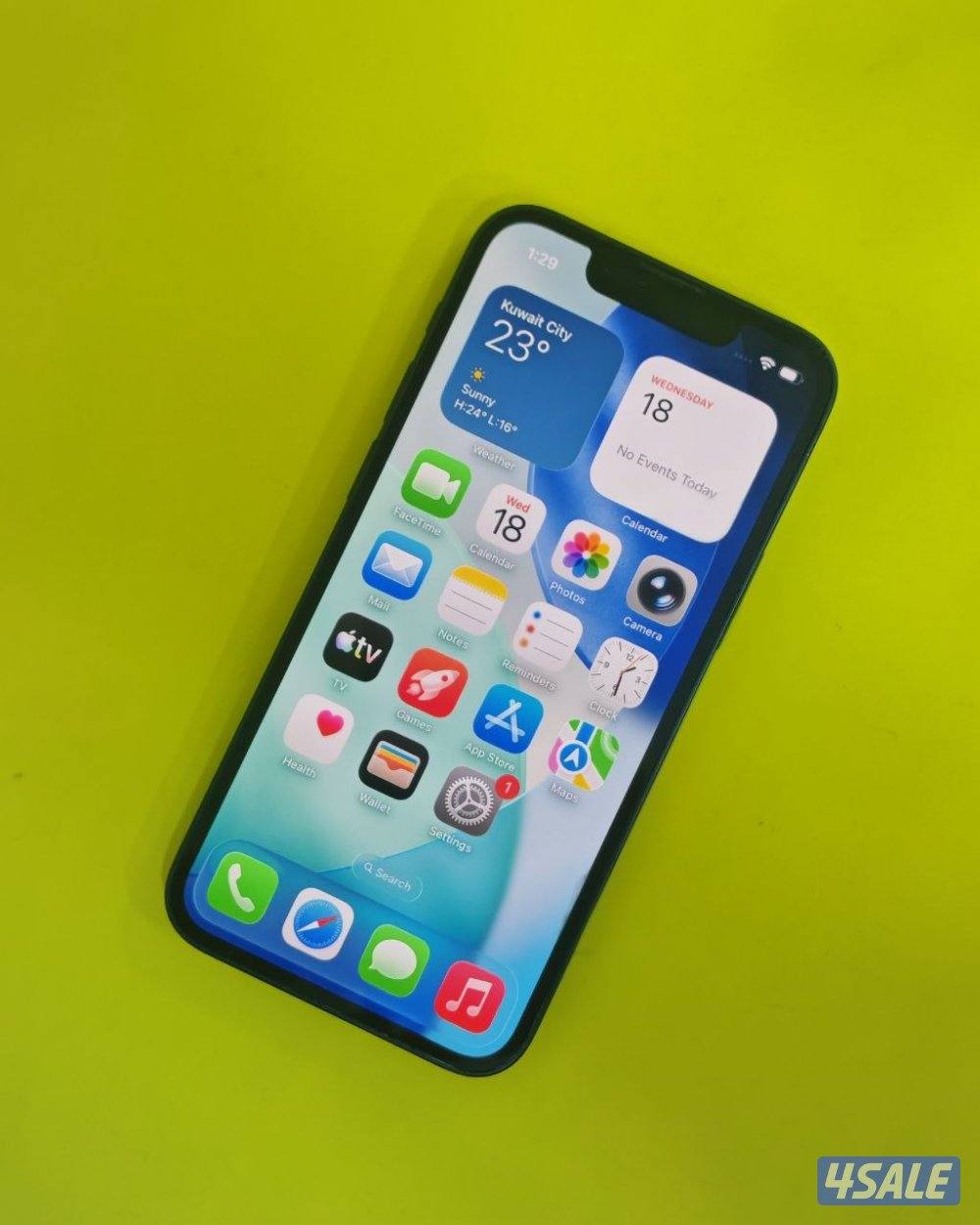 ايفون 13 ميني – 128 جيجا – أخضر – نسبة البطارية 78% – مستعمل نظيف0