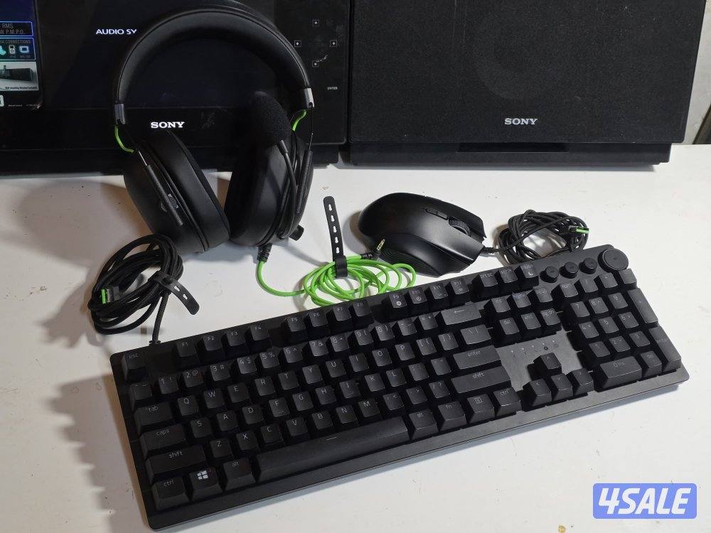 للبيع سماعة وماوس وكيبورد قيمنق ريزر0