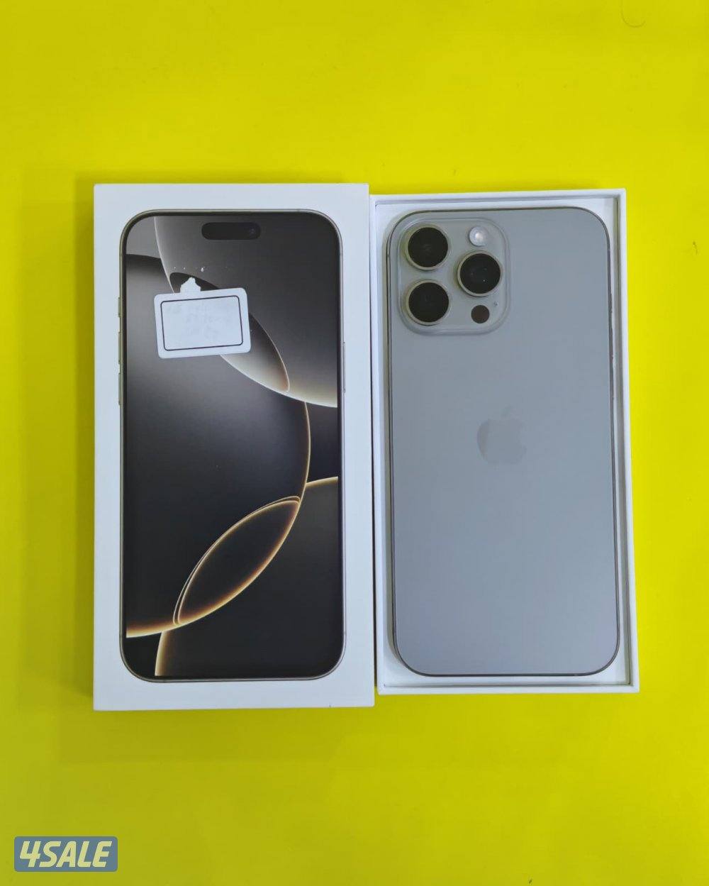 ايفون 16 برو ماكس – 512 جيجا – تيتانيوم طبيعي – نسبة البطارية 89% – مس0