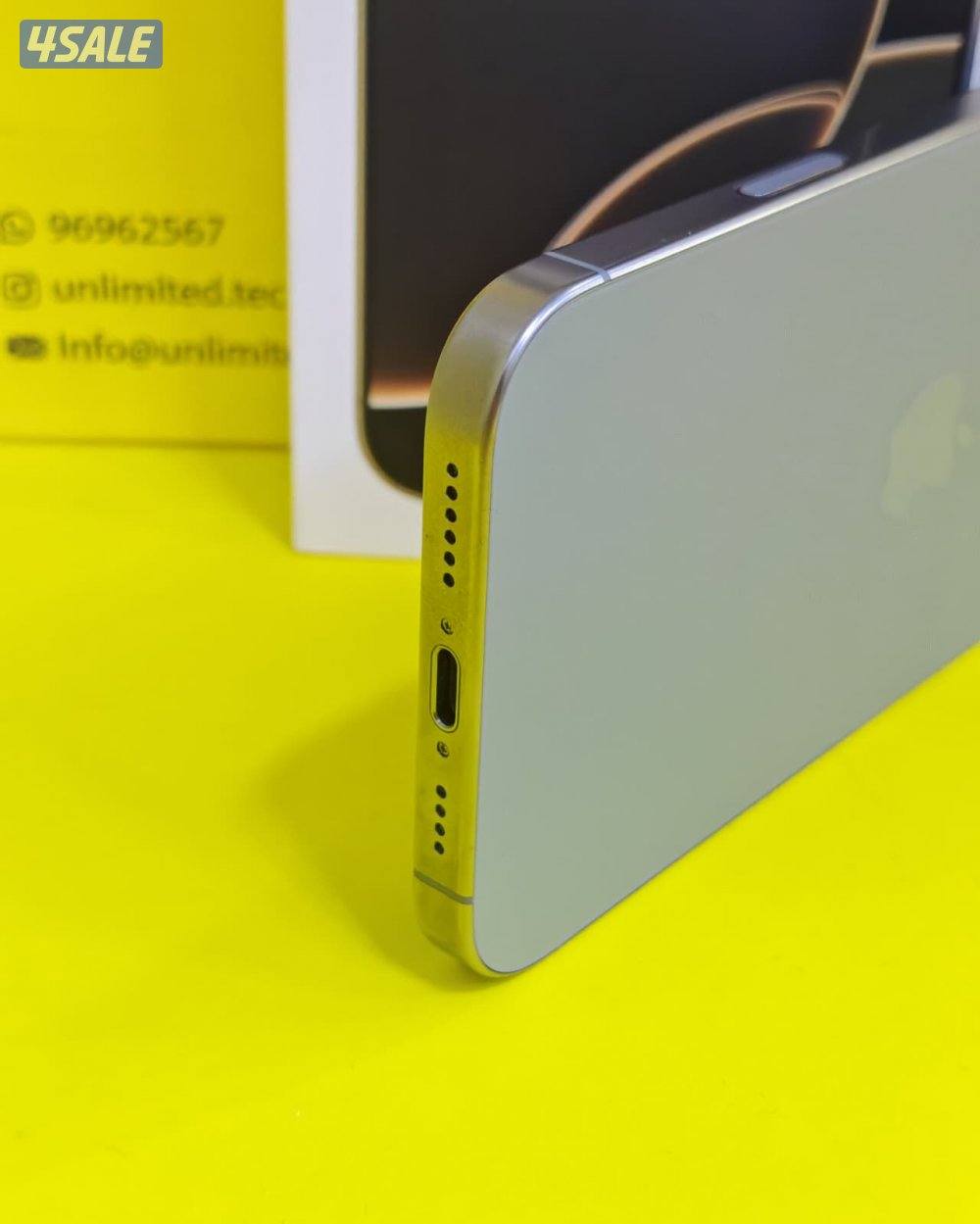 ايفون 16 برو ماكس – 512 جيجا – تيتانيوم طبيعي – نسبة البطارية 89% – مس8