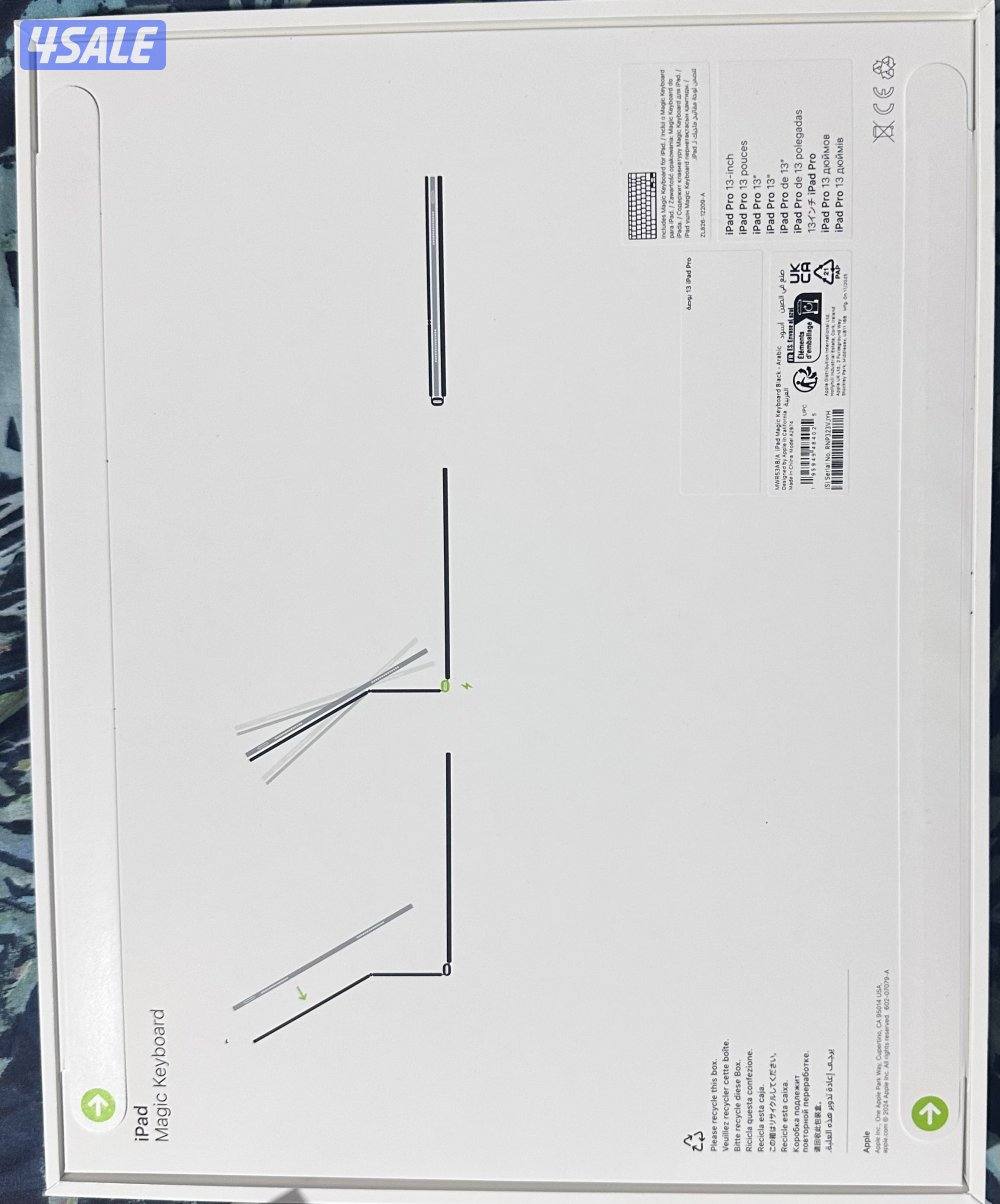 ايباد برو 13 مع كي بورد الأصلية  256 جيجا جديد بالكرتون1